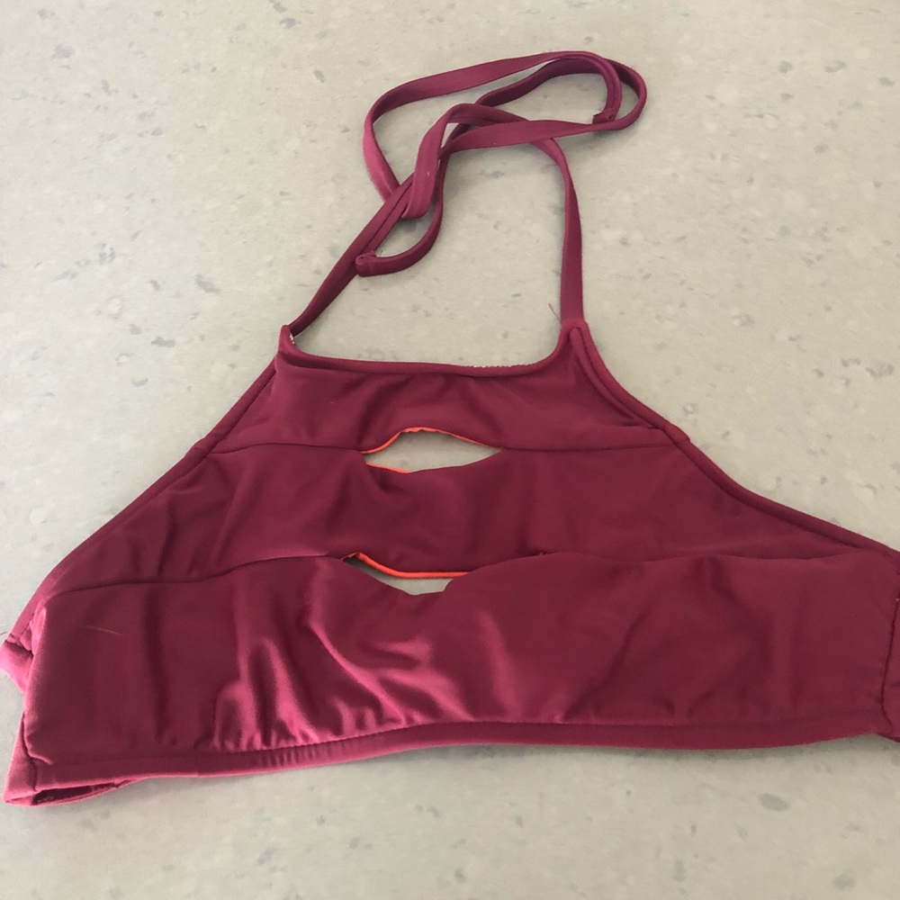 Maroon bikini top